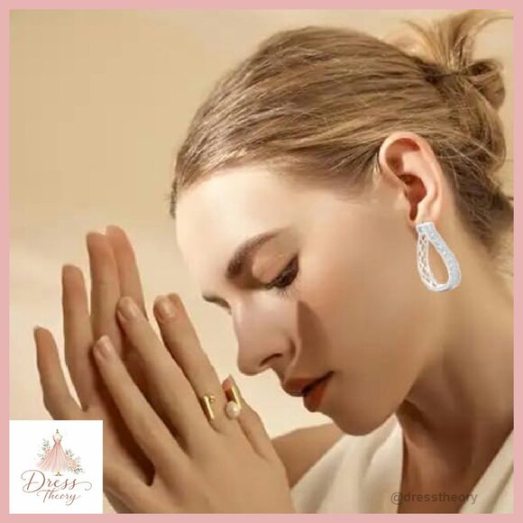 Sterling Silver 18K CZ Huggie Hoop Earrings 18mm Post Back Party - Picture 3 of 8